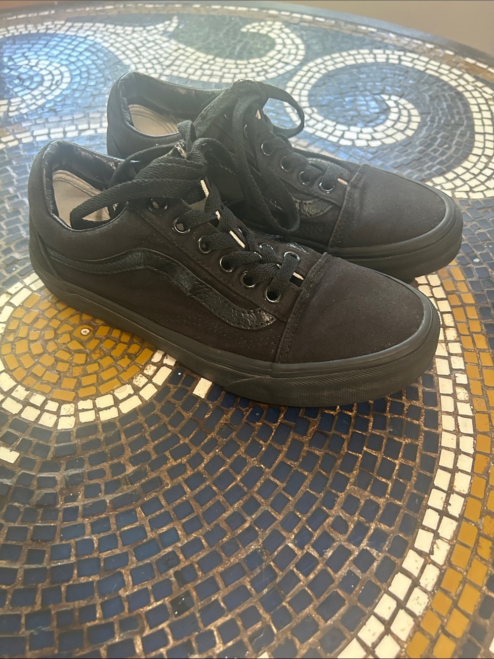 Black lace up Vans